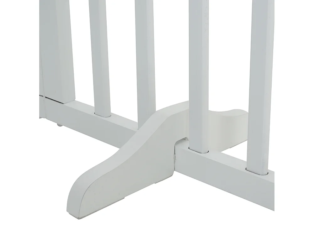 White 3 Panel Freestanding Folding Wooden Pet Gate 139cm