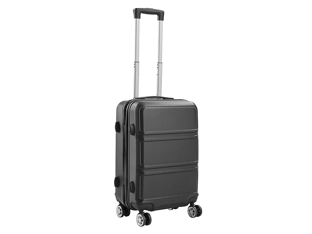 Black 3 Piece Hardshell Luggage Set with Spinner Wheels 20 24 and 28 Inch