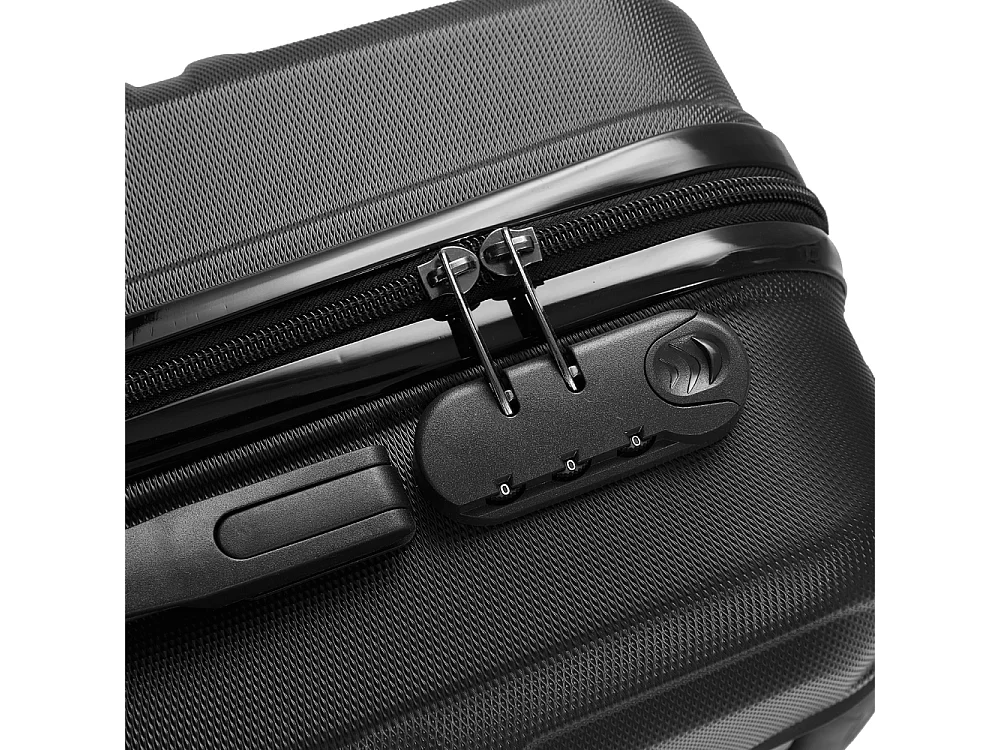 Black 3 Piece Hardshell Luggage Set with Spinner Wheels 20 24 and 28 Inch