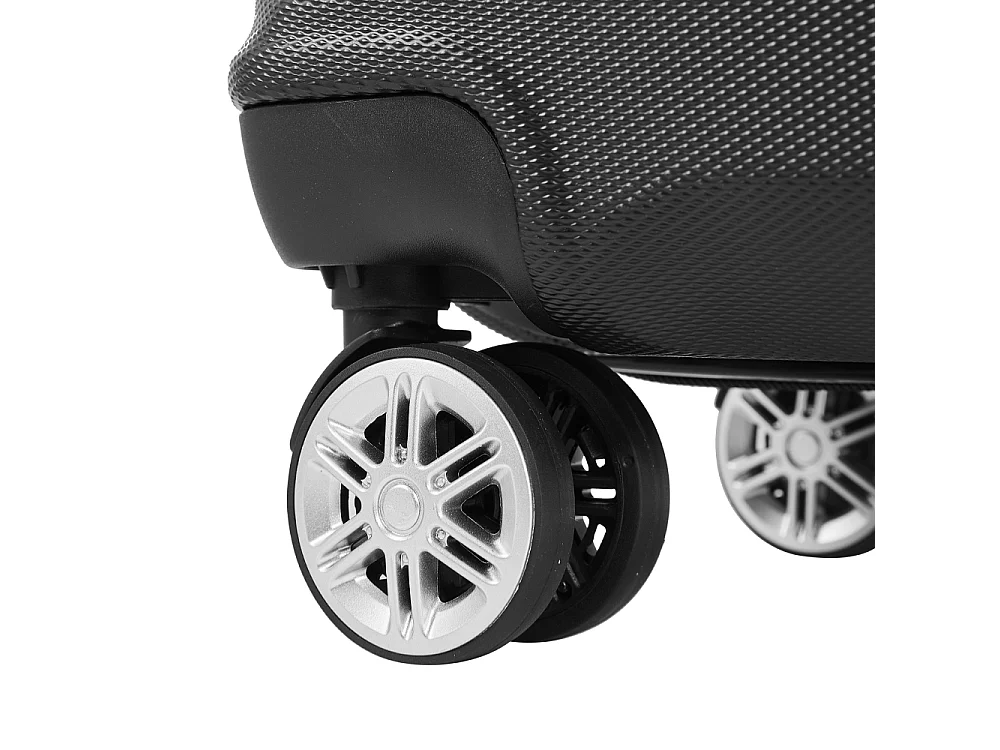 Black 3 Piece Hardshell Luggage Set with Spinner Wheels 20 24 and 28 Inch