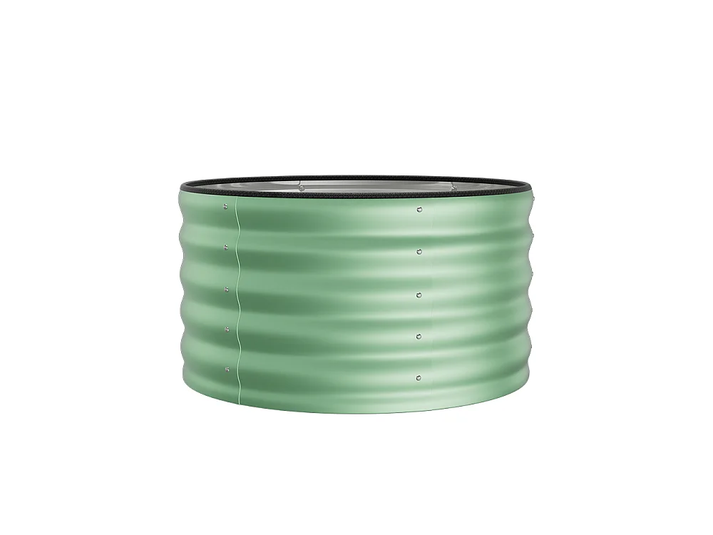 80x80x40cm Light Green Galvanised Steel Round Raised Garden Bed