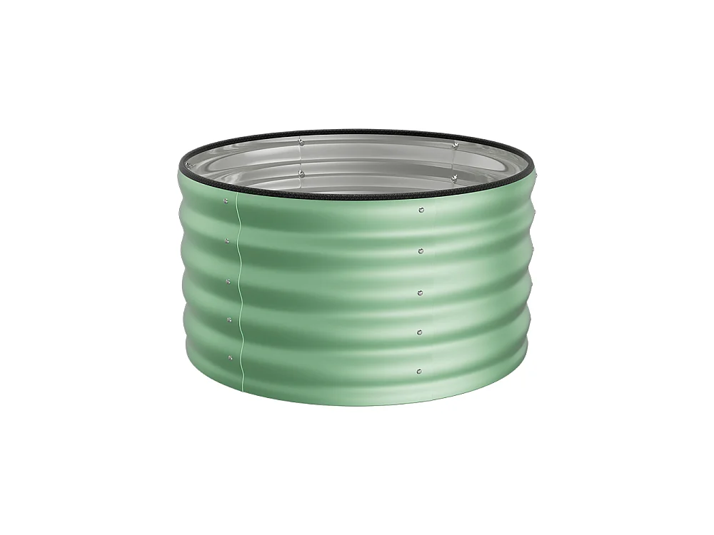 80x80x40cm Light Green Galvanised Steel Round Raised Garden Bed