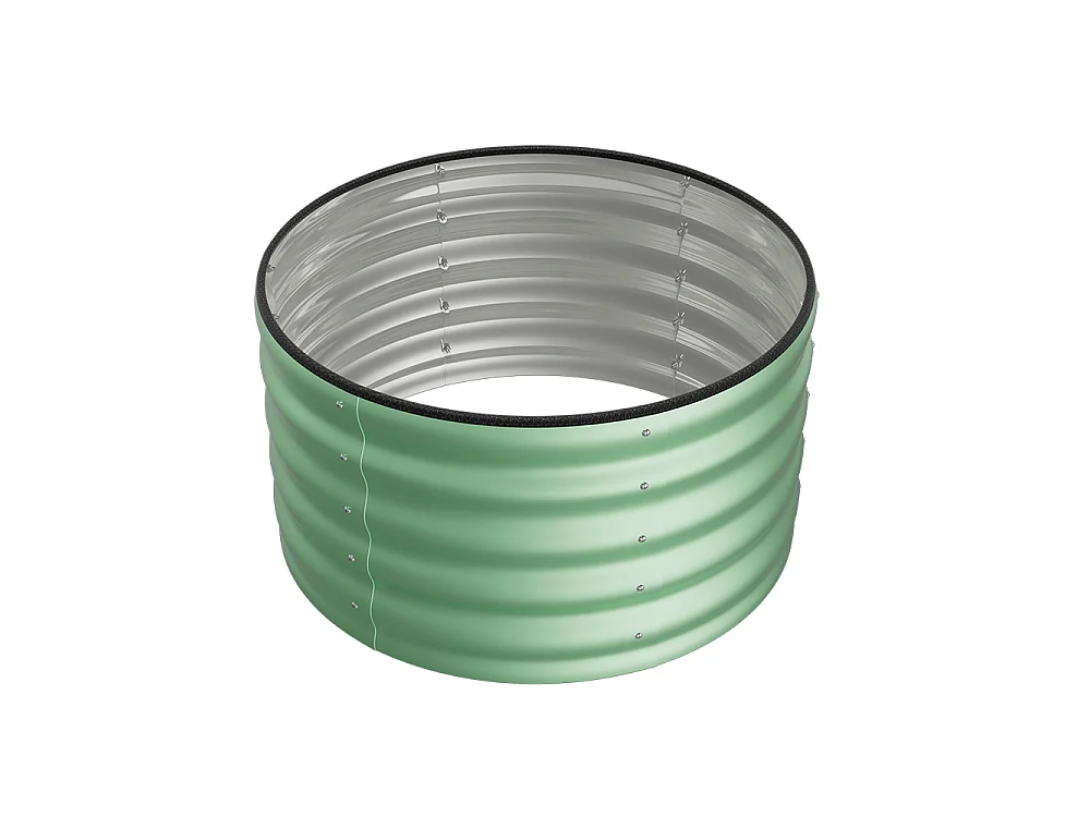 80x80x40cm Light Green Galvanised Steel Round Raised Garden Bed