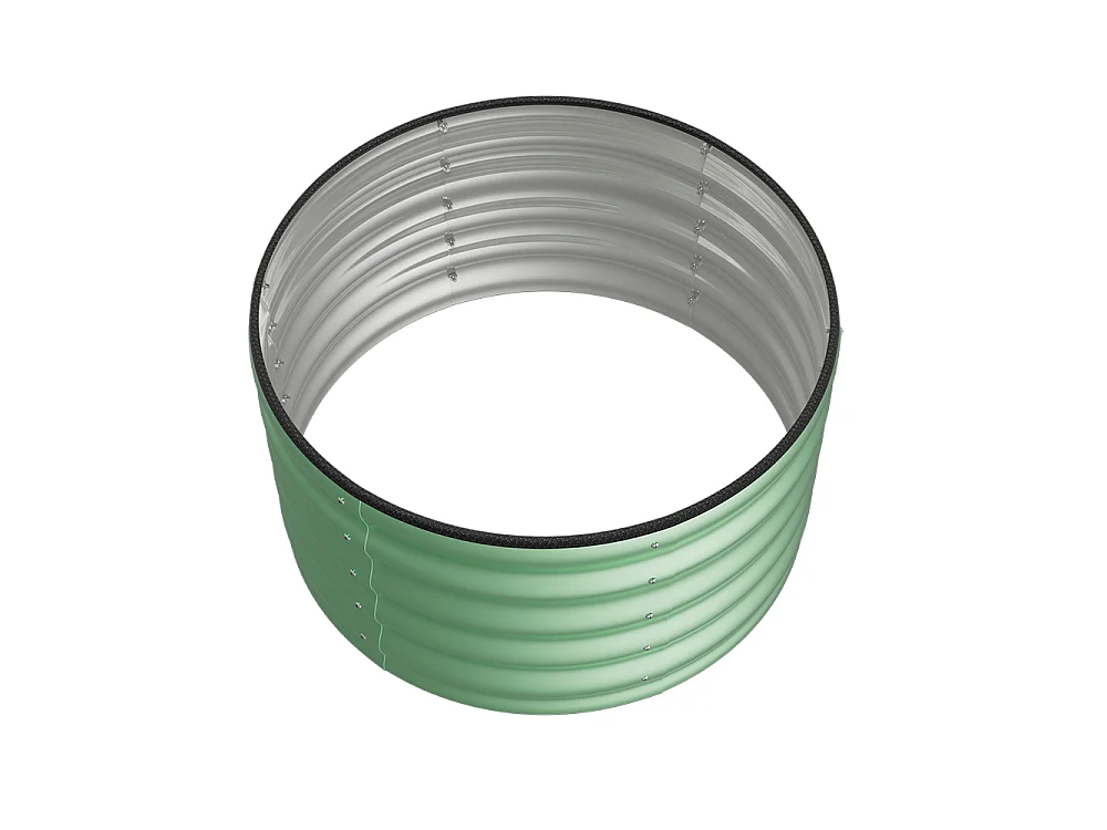 80x80x40cm Light Green Galvanised Steel Round Raised Garden Bed