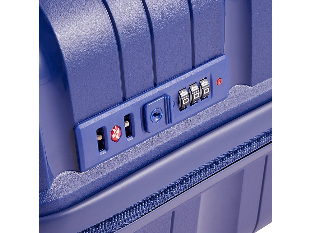 Navy Blue 4 Piece PP Hardshell Luggage Set with Spinner Wheels 14 20 24 and 28 Inch
