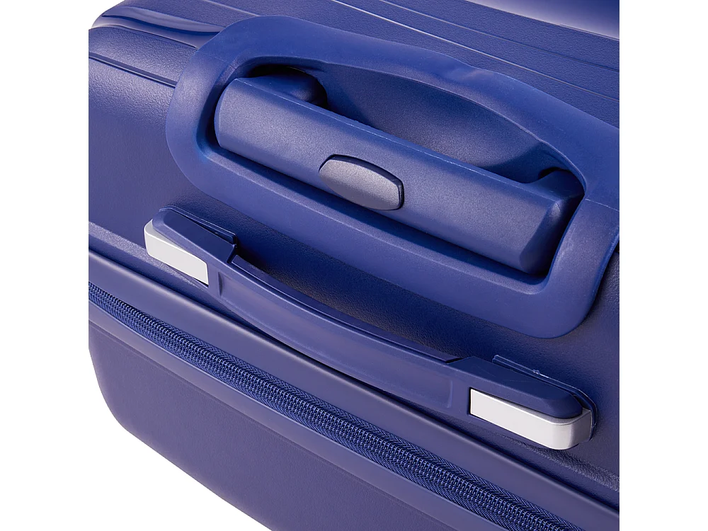 Navy Blue 4 Piece PP Hardshell Luggage Set with Spinner Wheels 14 20 24 and 28 Inch