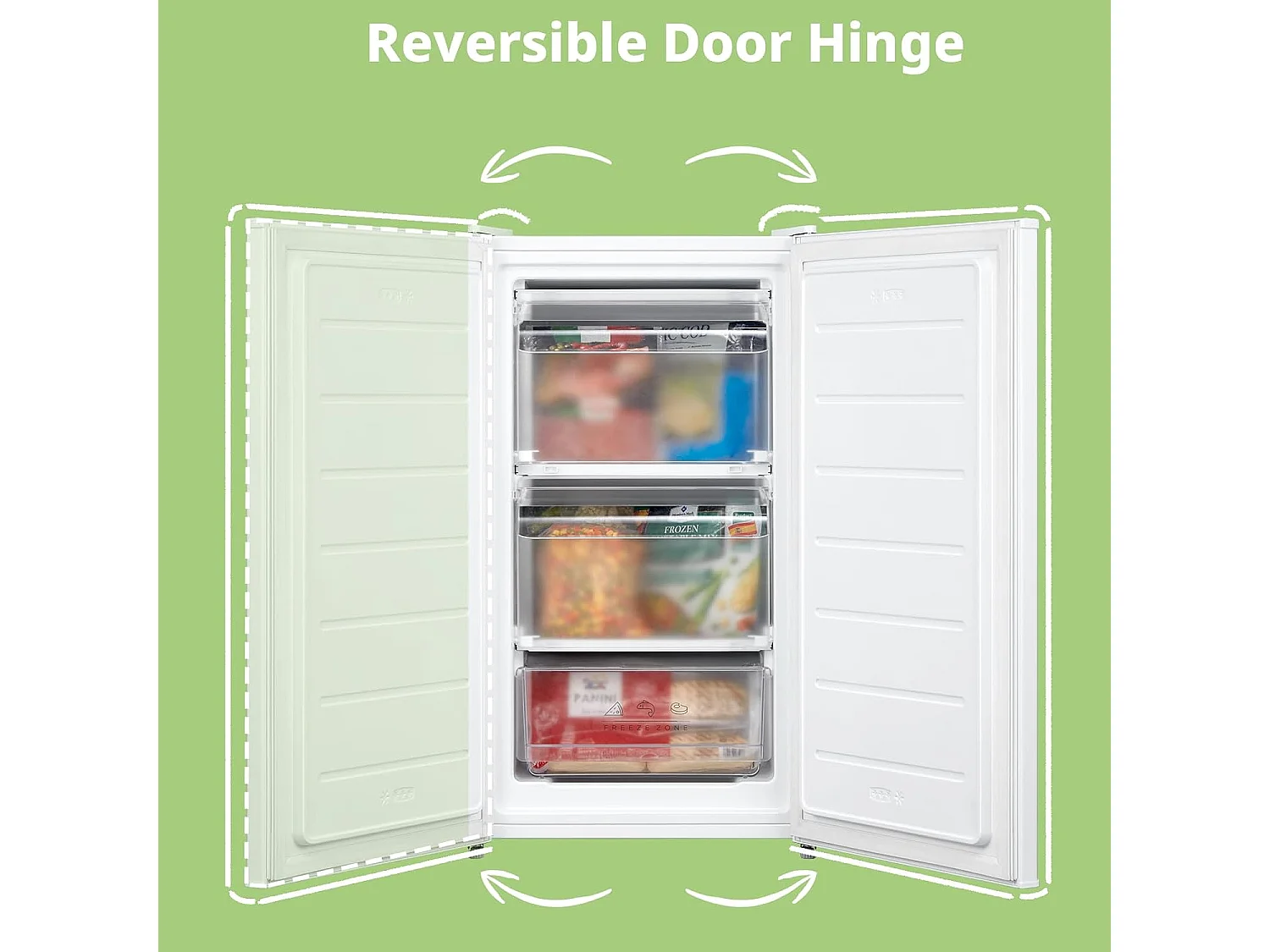 Comfee White 60L Freestanding Under Counter Freezer with 3 Drawers