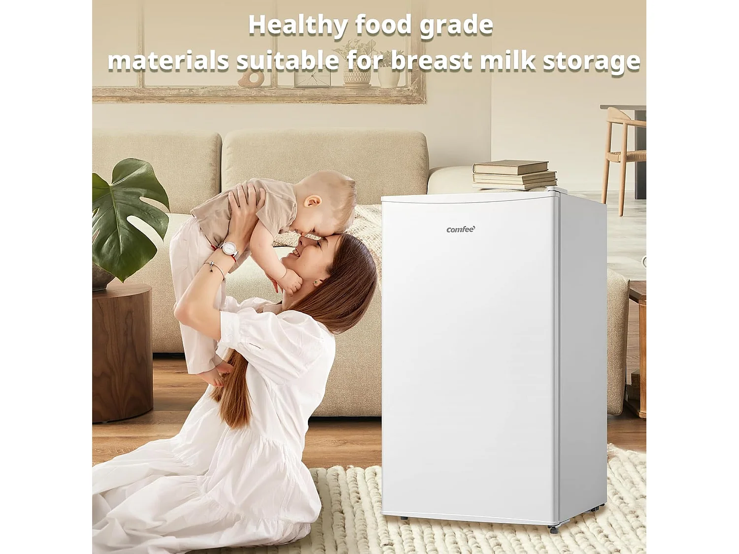 Comfee White 60L Freestanding Under Counter Freezer with 3 Drawers