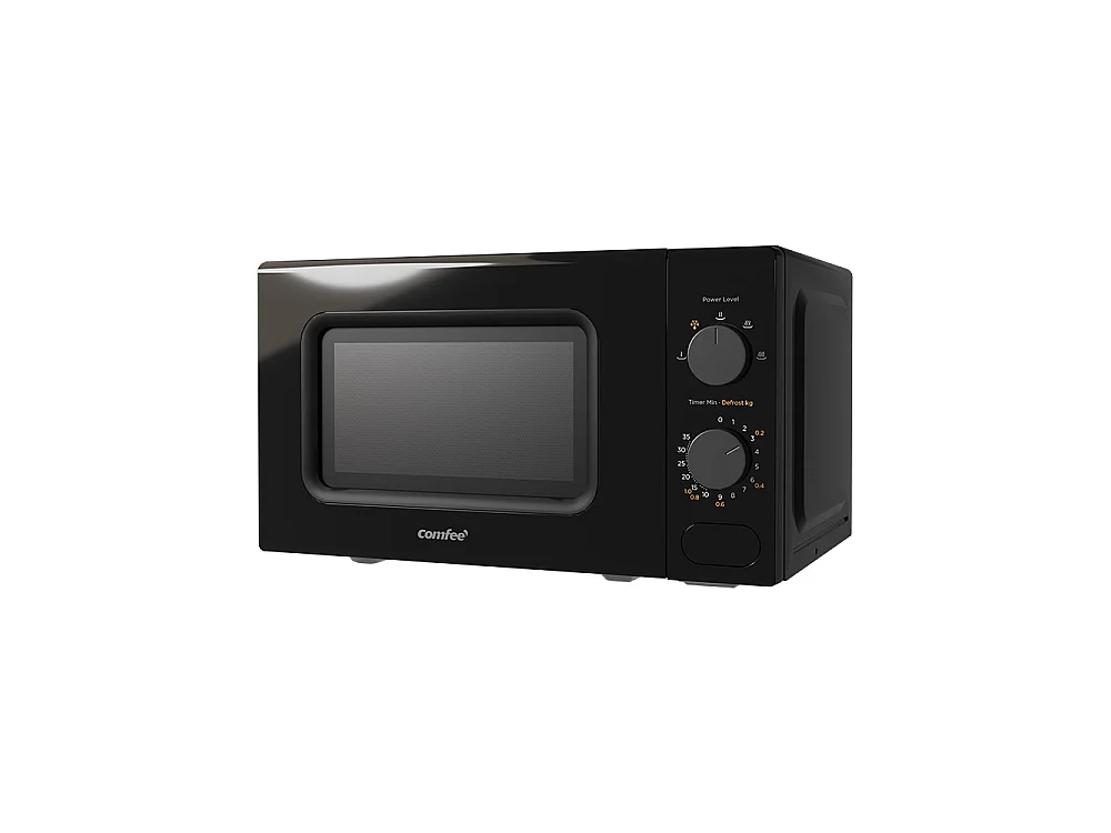 Comfee Black 20L 700W Compact Countertop Microwave Oven with Dual Knob Controls