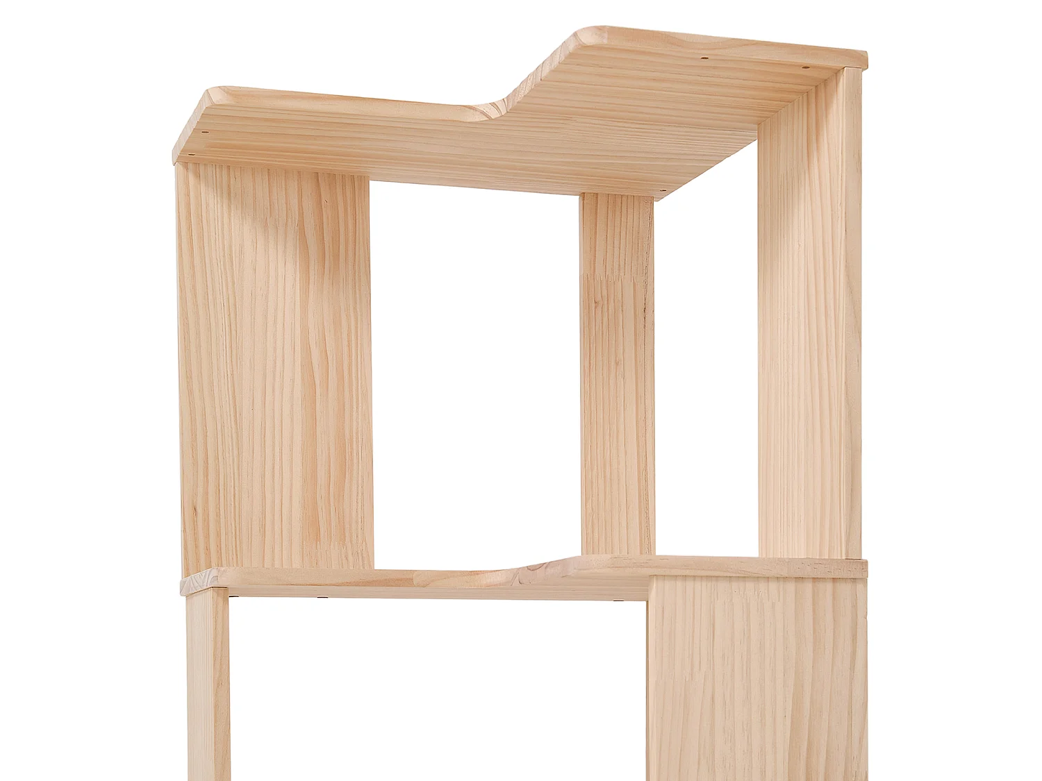 3-Tier L-Shaped Wooden Storage Rack with Shelves - Natural