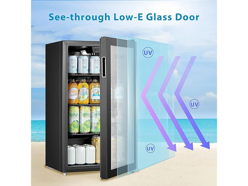 Comfee Black 93L Drinks Fridge with Glass Door 2°C to 15°C