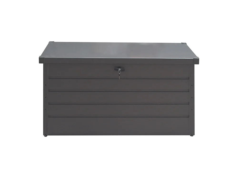 350L Grey Metal Lockable Garden Storage Box