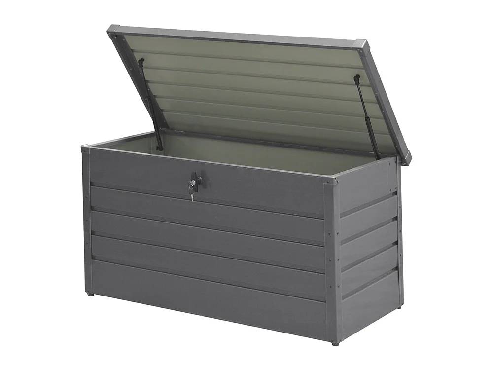 350L Grey Metal Lockable Garden Storage Box