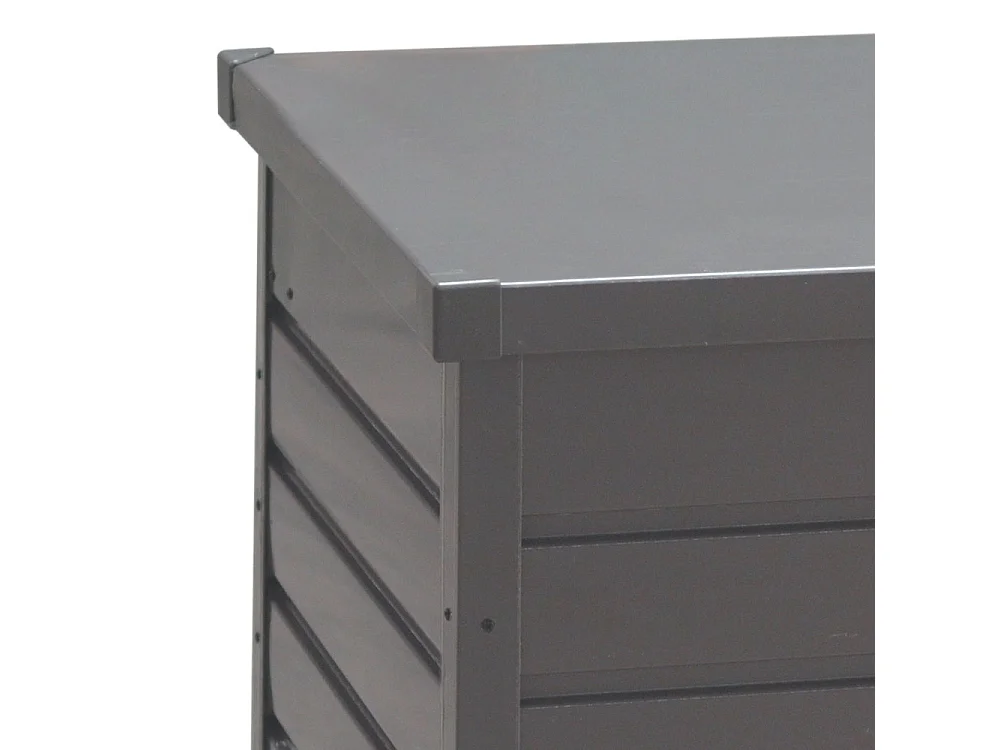 350L Grey Metal Lockable Garden Storage Box