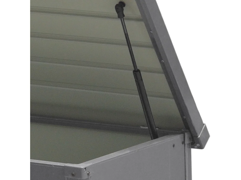 350L Grey Metal Lockable Garden Storage Box