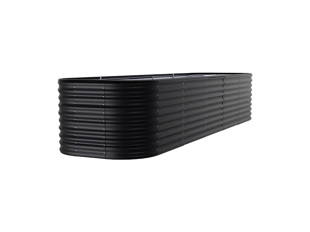 320x80x56cm Anthracite Galvanized Steel Oval Raised Garden Bed