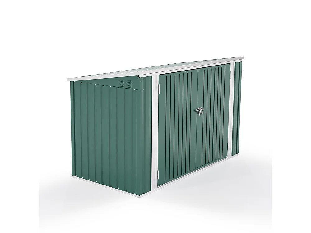 210cm Green Heavy Duty Steel Lockable Bicycle Storage Shed