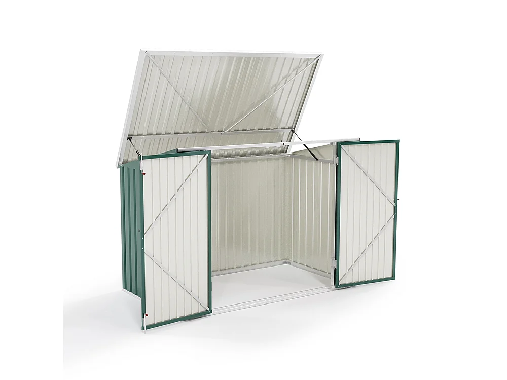 210cm Green Heavy Duty Steel Lockable Bicycle Storage Shed