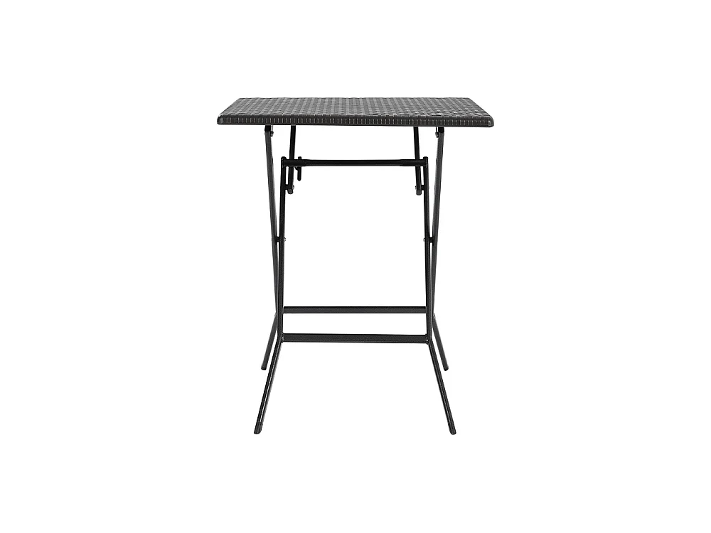 Black Square Folding Rattan Effect Garden Bistro Table 61cm