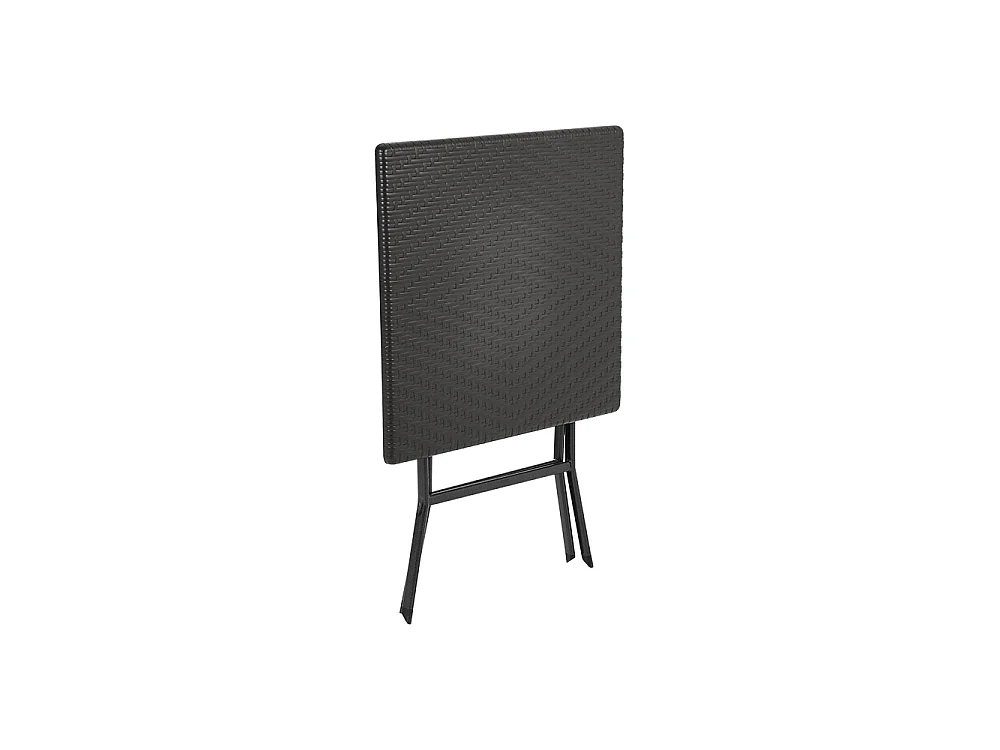 Black Square Folding Rattan Effect Garden Bistro Table 61cm