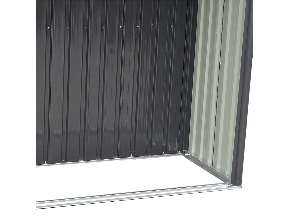 10.8 x 8.5ft Black Steel Garden Tool Shed with Log Storage