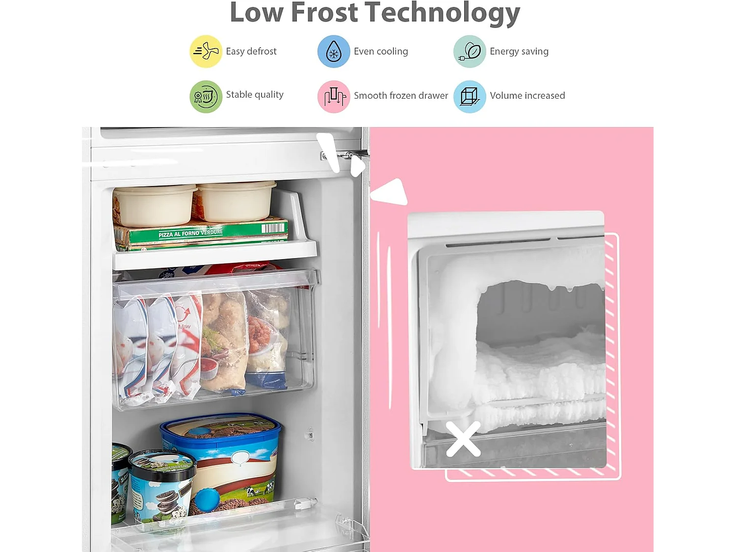 Comfee White 174L Freestanding Low Frost Fridge Freezer