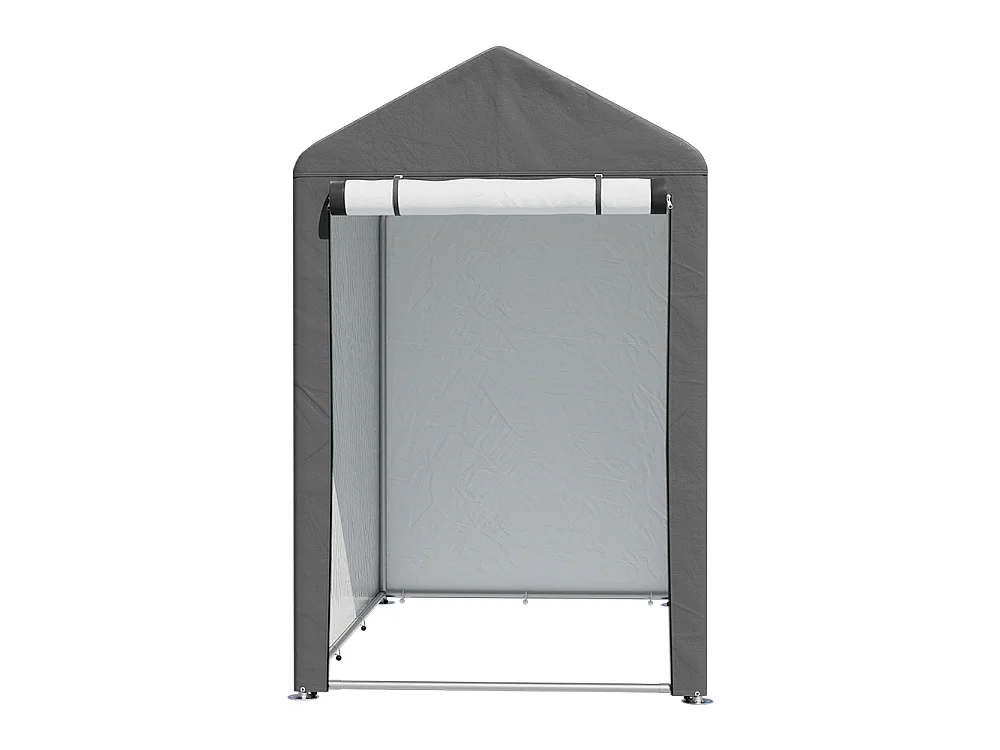 4 x 6ft Dark Grey Portable Garden Storage Shed with Roll-Up Door