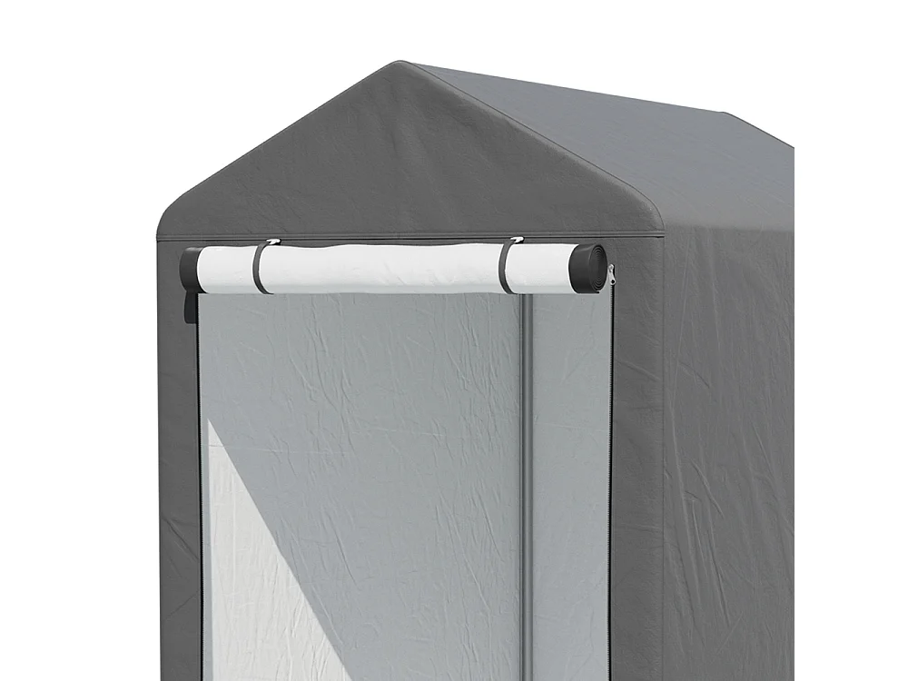 4 x 6ft Dark Grey Portable Garden Storage Shed with Roll-Up Door