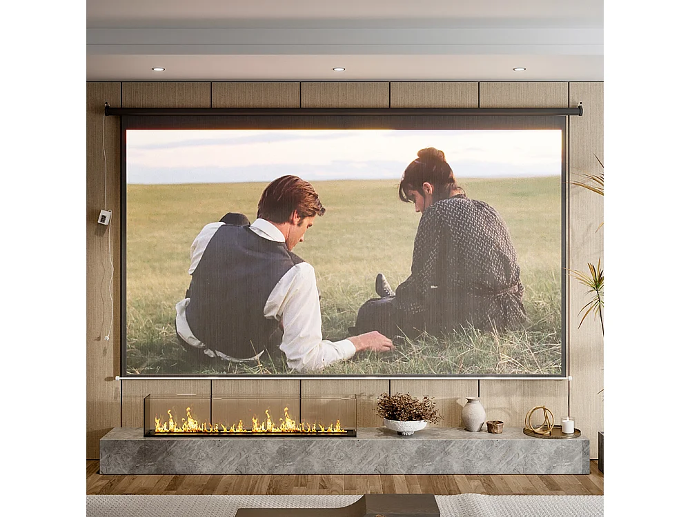 120 Inch Electric Projector Screen with Remote 16:9 Wall or Ceiling Mounted
