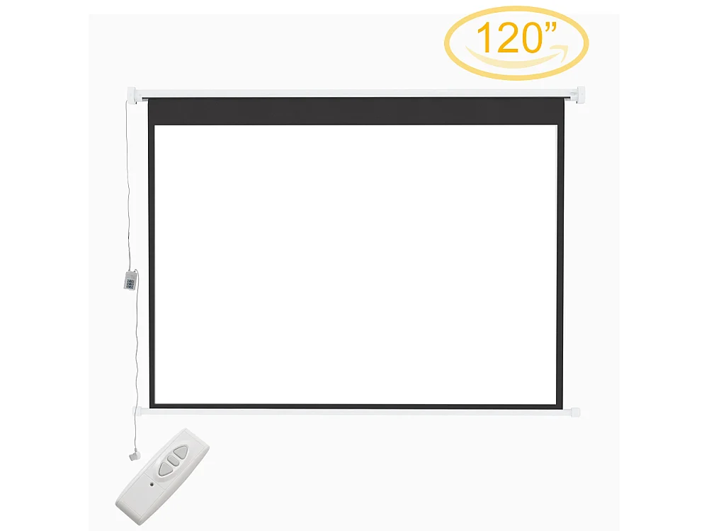 120 Inch Electric Projector Screen with Remote 4:3 Wall or Ceiling Mounted