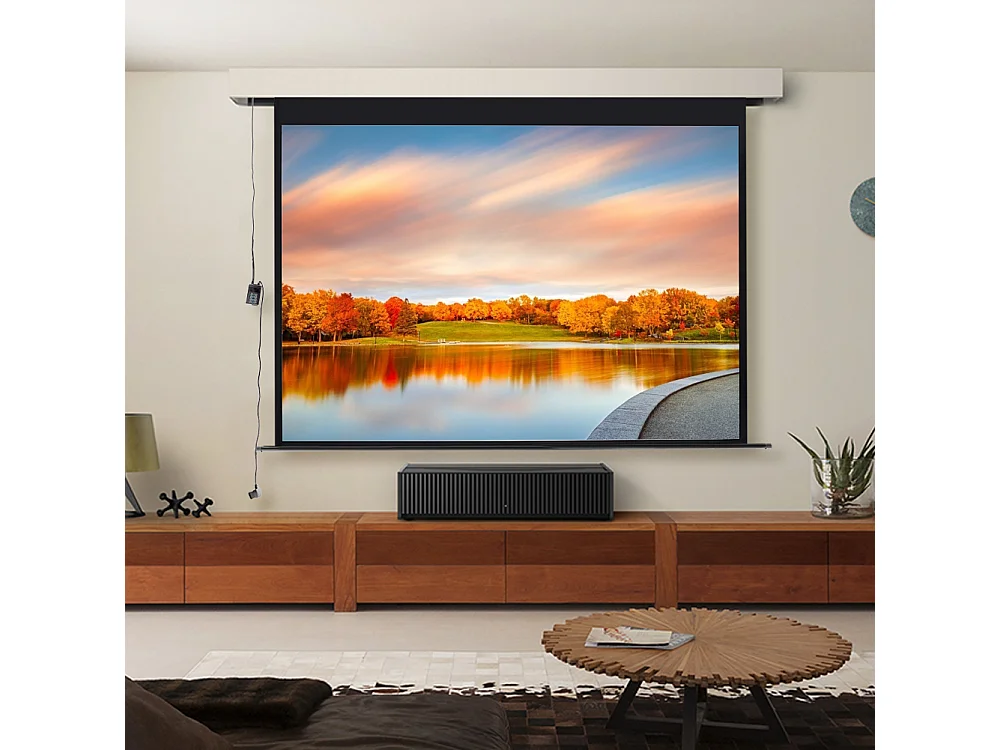 100 Inch Electric Projector Screen with Remote 4:3 Wall or Ceiling Mounted