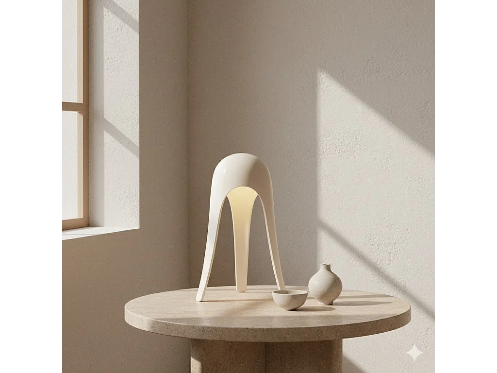 OMNIEXA Crème witte Tafellamp Dayana