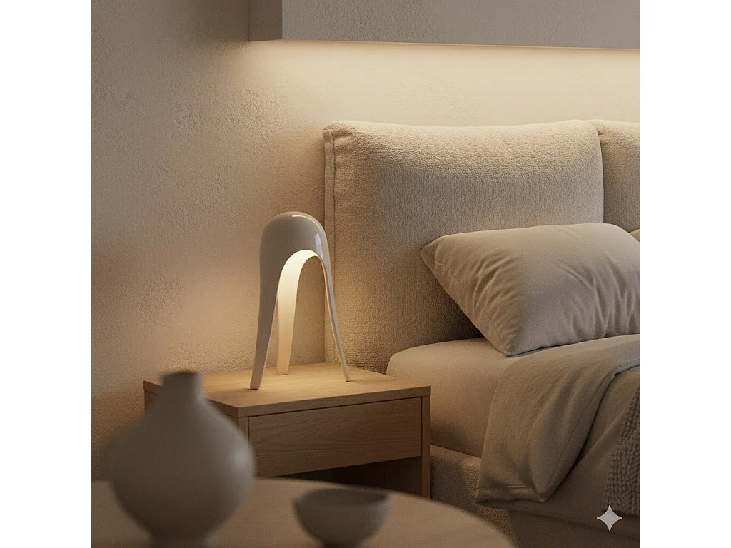 OMNIEXA Crème witte Tafellamp Dayana