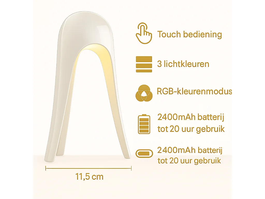 OMNIEXA Crème witte Tafellamp Dayana
