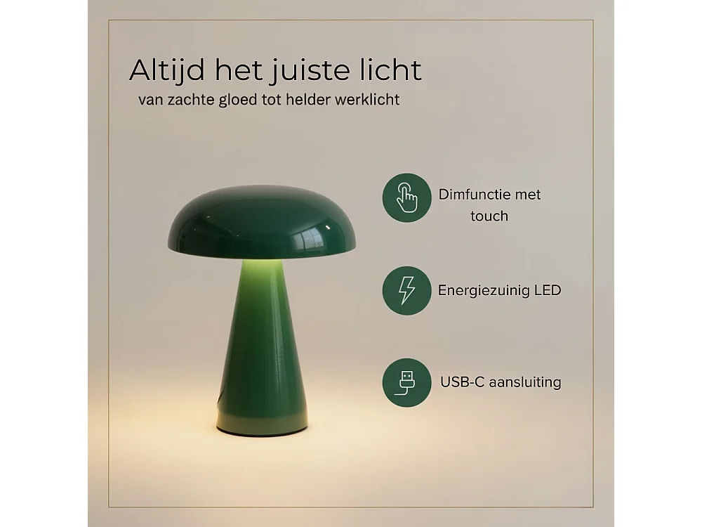 OMNIEXA Groene Tafellamp Alba