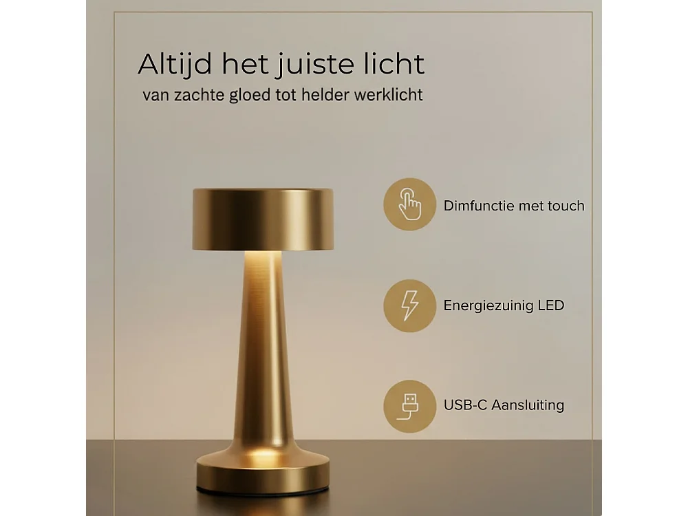 OMNIEXA Tafellamp Goud Lázaro