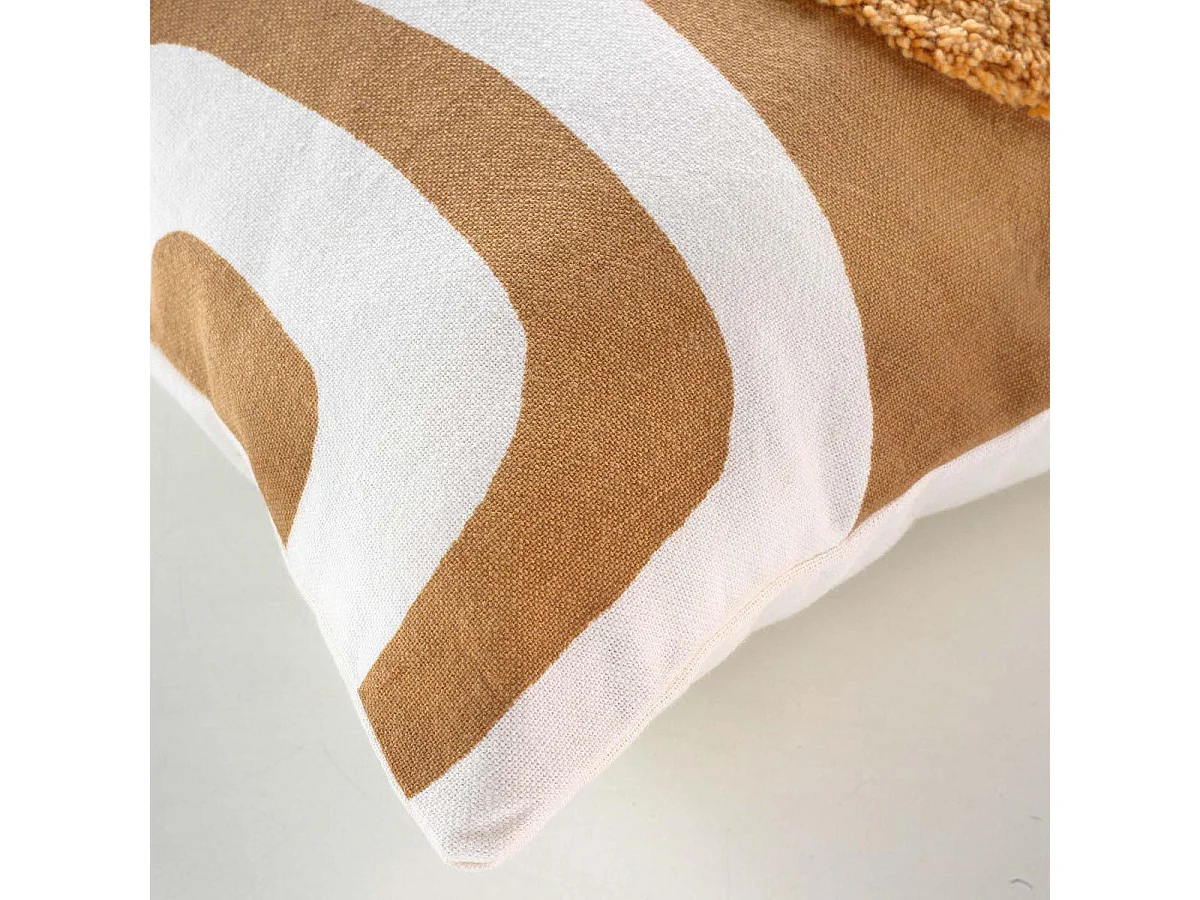Housse de Coussin Déco "Mirade" 40x40cm Camel
