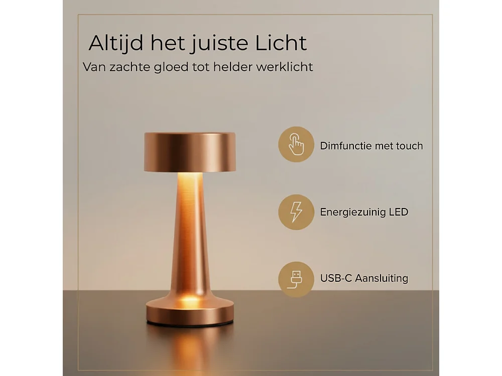 OMNIEXA Tafellamp Rose Goud Lázaro