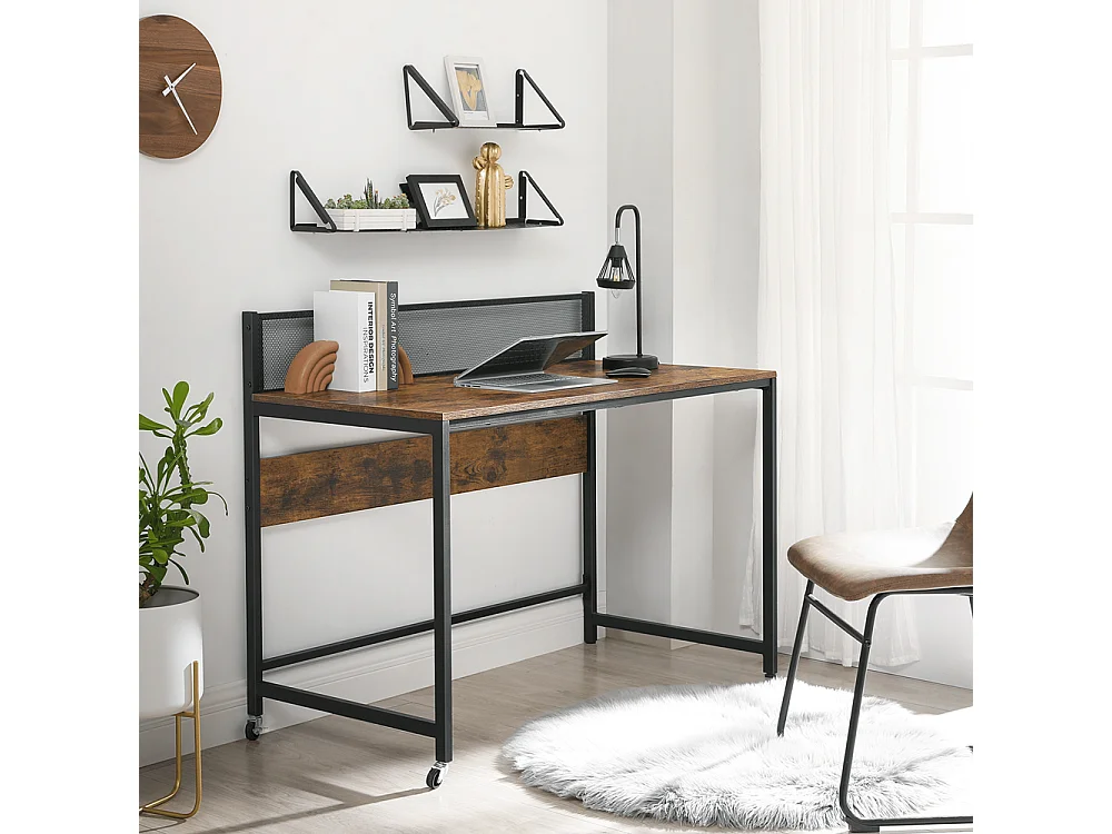 MAZAZU bureau Lazuriel - marron/noir - 60x120x94 cm