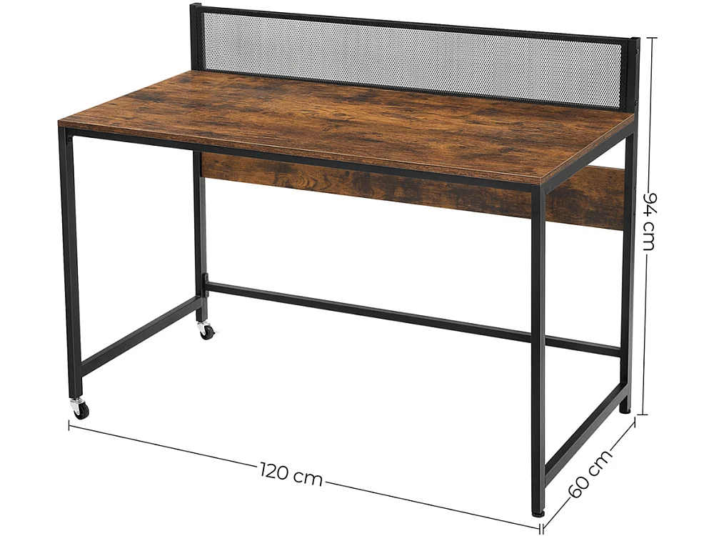 MAZAZU bureau Lazuriel - marron/noir - 60x120x94 cm
