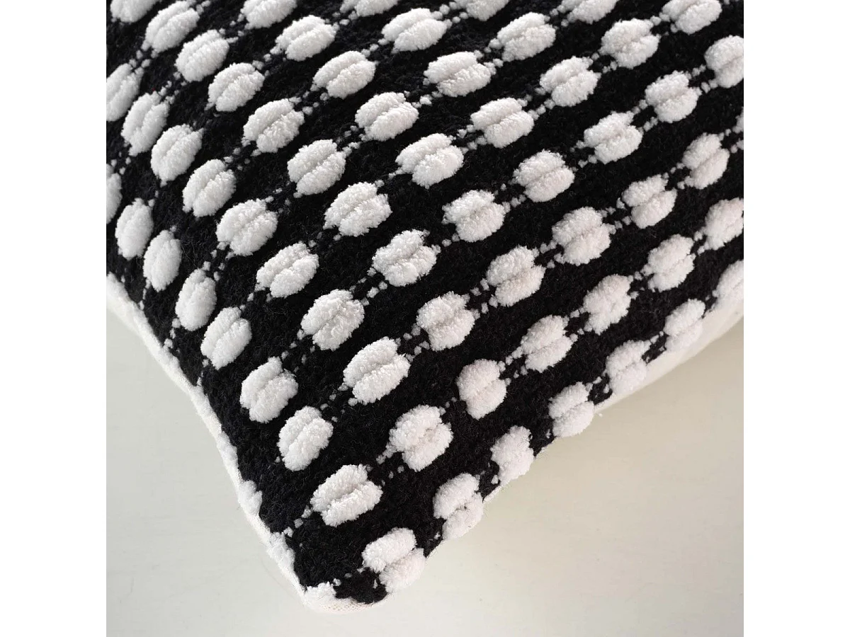 Housse de Coussin Déco "Greta" 40x40cm Noir