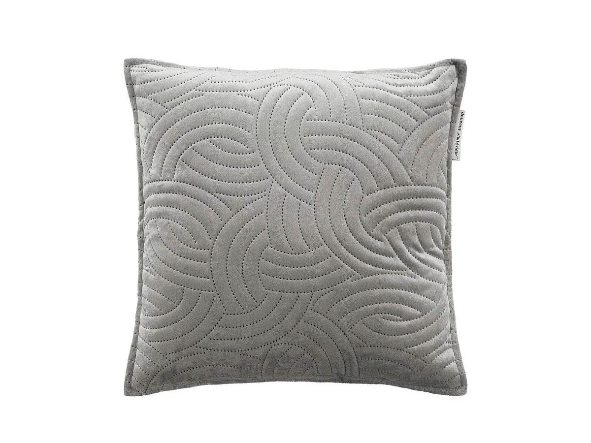 Housse de Coussin Velours Uni "Solange" 40x40cm Gris