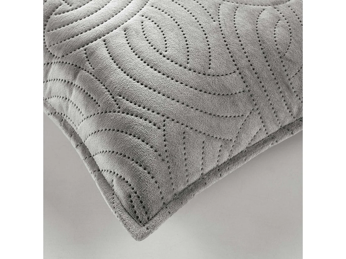 Housse de Coussin Velours Uni "Solange" 40x40cm Gris