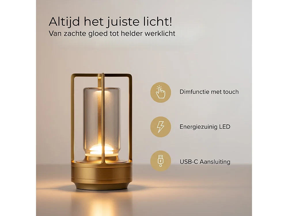OMNIEXA Tafellamp Goud Valentina