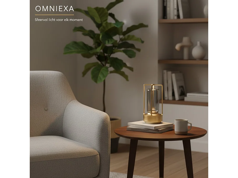 OMNIEXA Tafellamp Goud Valentina