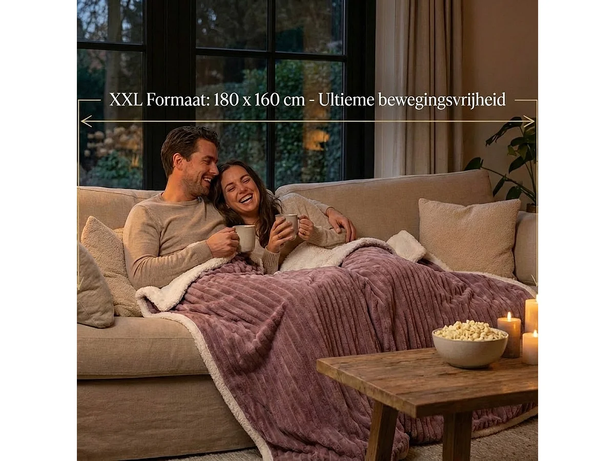 OMNIEXA Couverture Chauffante Électrique en Polaire - 180x160cm - Rose - Lavable