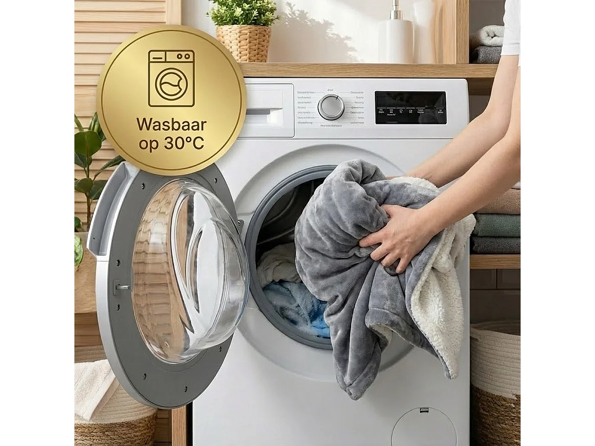 OMNIEXA Couverture Chauffante Électrique en Polaire - 180x130cm - Gris/Blanc