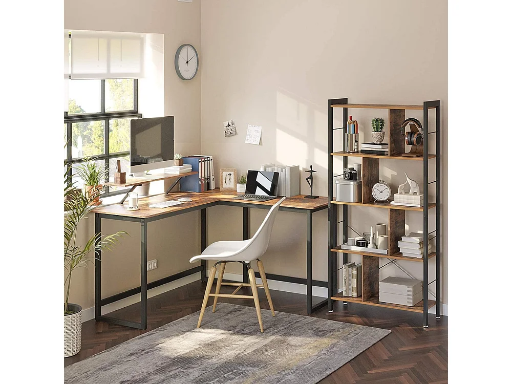 MAZAZU bureau d'angle marron Liora
