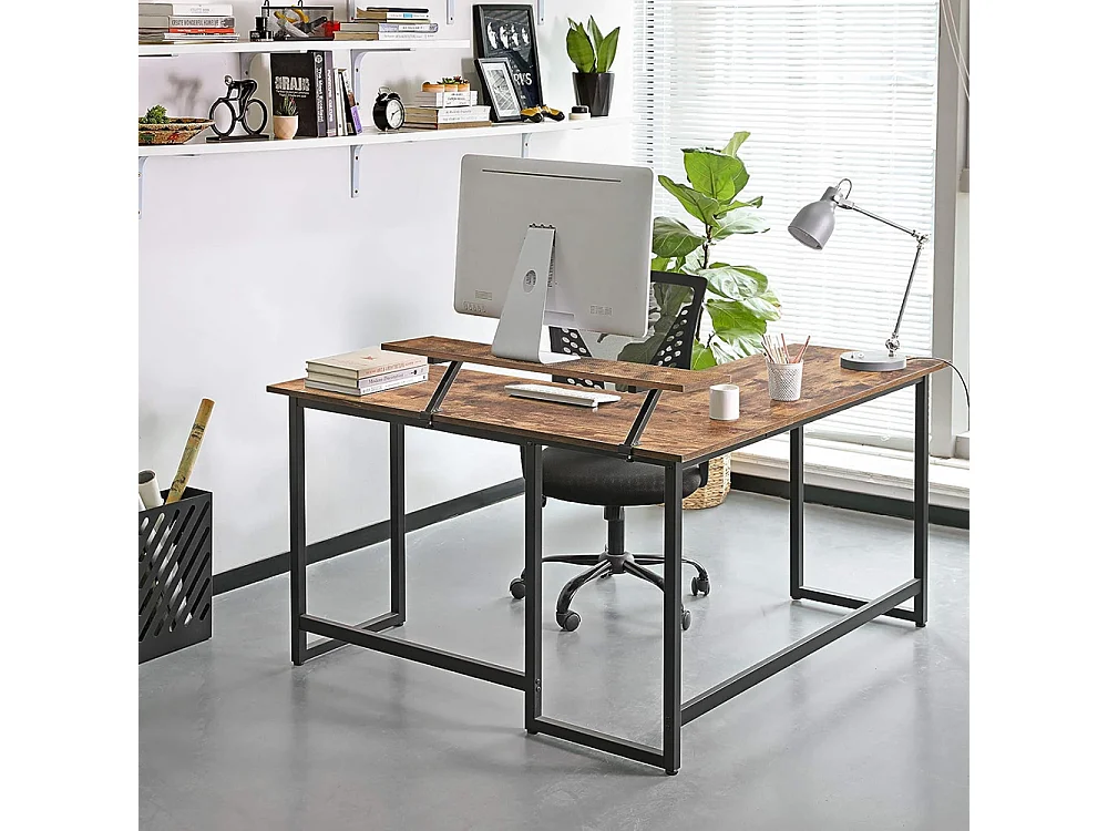 MAZAZU bureau d'angle marron Liora