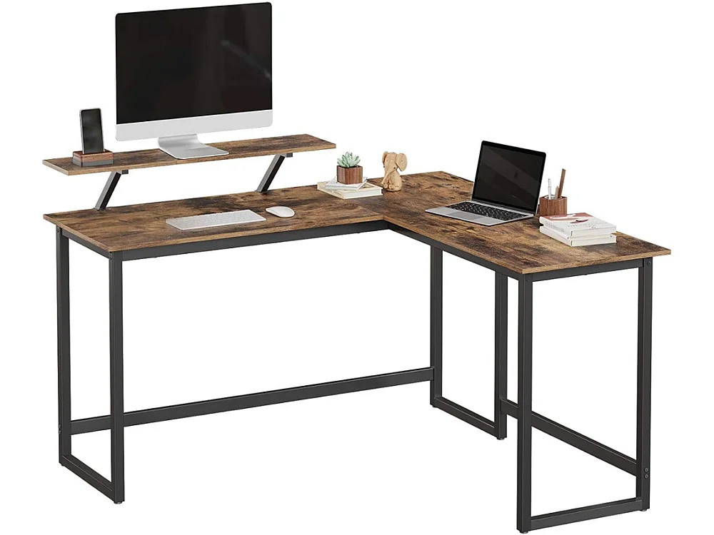 MAZAZU bureau d'angle marron Liora
